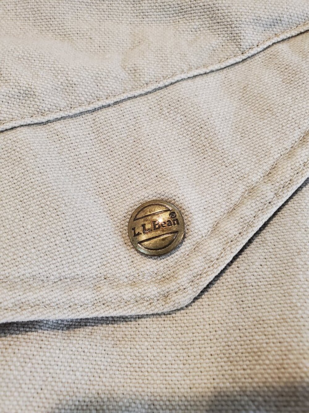 LL BEAN Vintage Barn Coat Field Jacket Womens Khaki/Stone Corduroy/Sherpa Collar - Picture 8 of 12